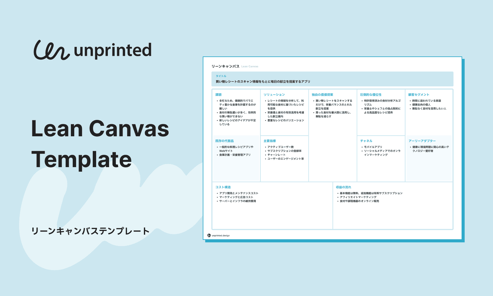 リーンキャンバステンプレート